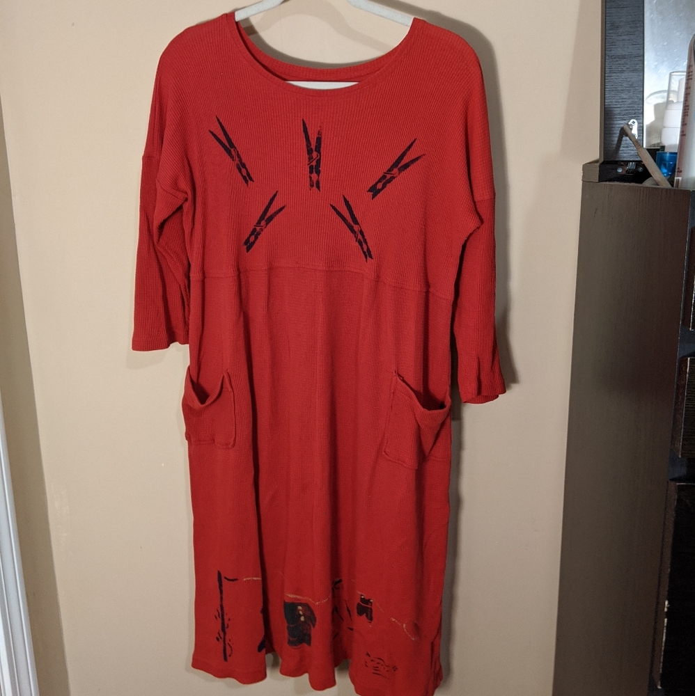 Long laundry themes waffle dress